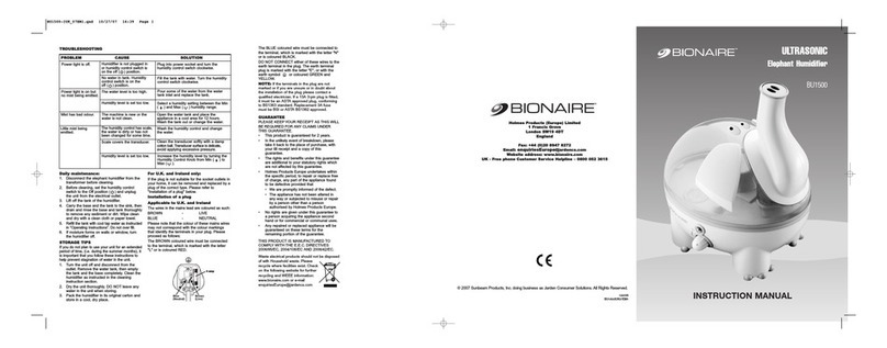Bionaire BU1500 instruction manual