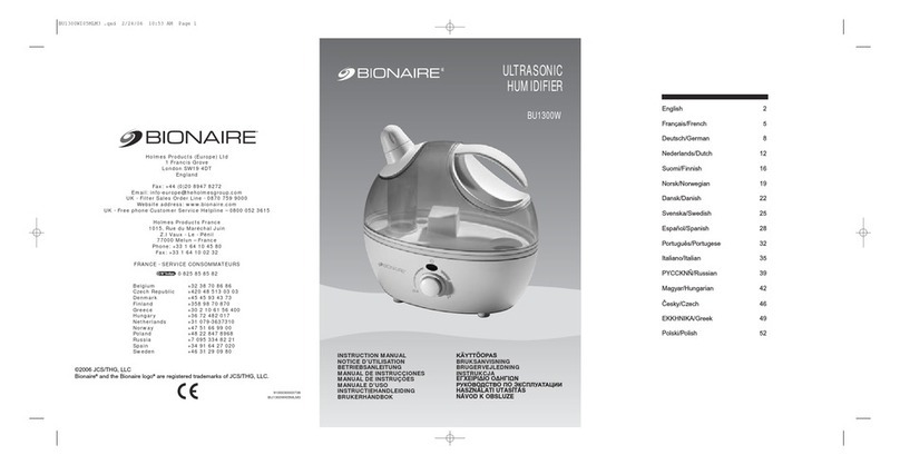 Bionaire BU1300W instruction manual
