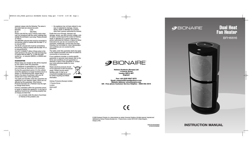 Bionaire BFH6616 instruction manual