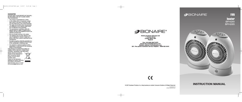 Bionaire BFH261 instruction manual