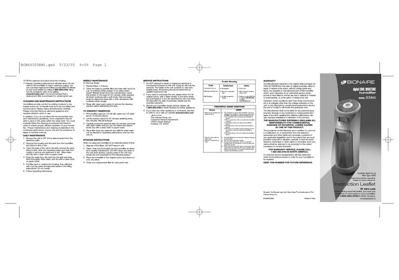 Bionaire BCM645 Manual