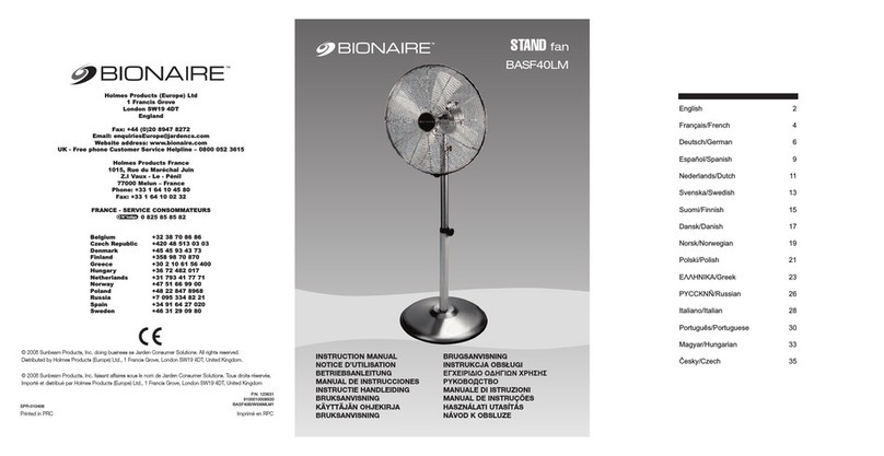 Bionaire BASF40LM instruction manual