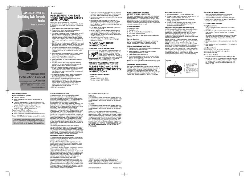 Bionaire BCH4230-CN Instruction leaflet
