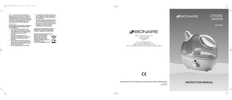 Bionaire BU1300W instruction manual