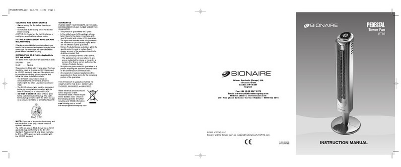 Bionaire BT16 User manual