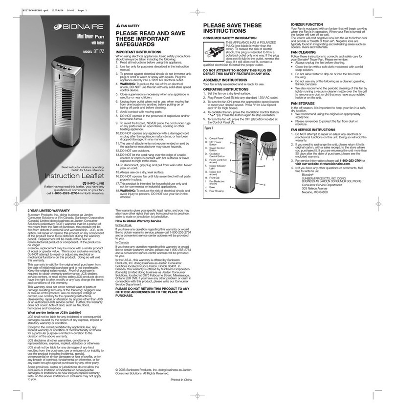 Bionaire BT17C Manual