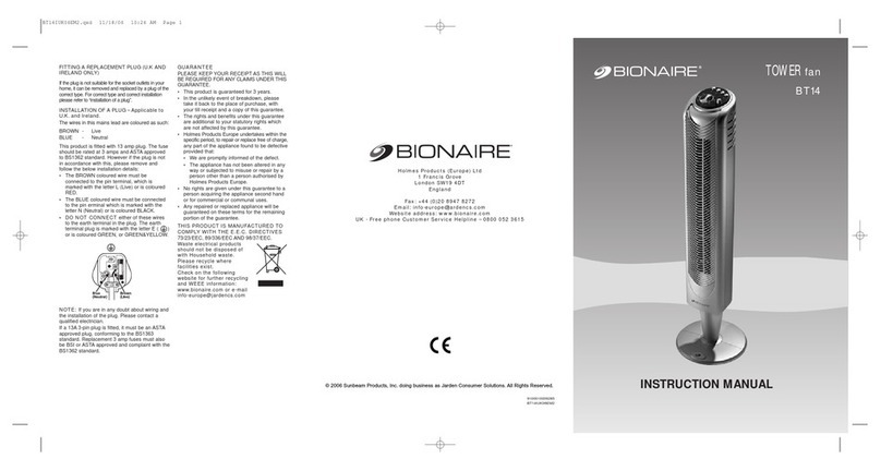 Bionaire BT14 User manual