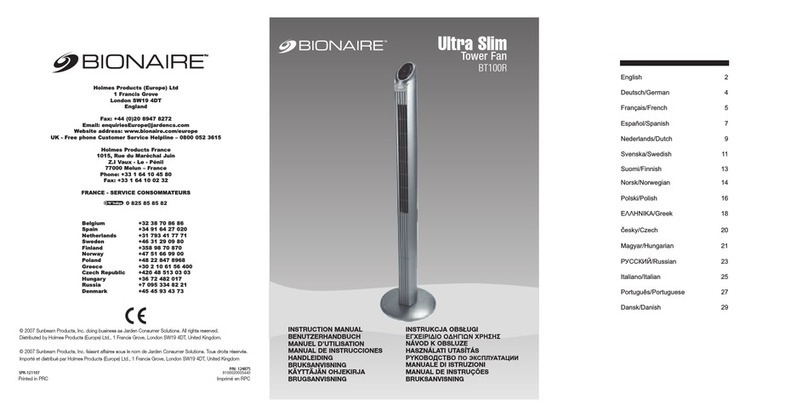 Bionaire BT100R instruction manual