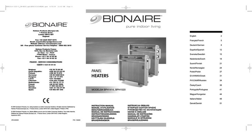 Bionaire BPH1414 User manual