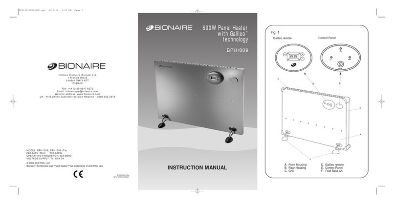 Bionaire BPH1009 instruction manual