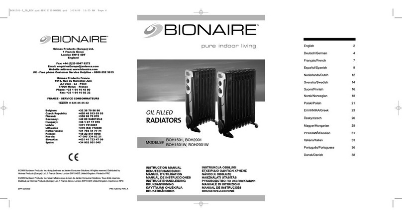 Bionaire BOH1501 instruction manual