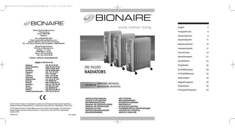Bionaire BOH1503 manual