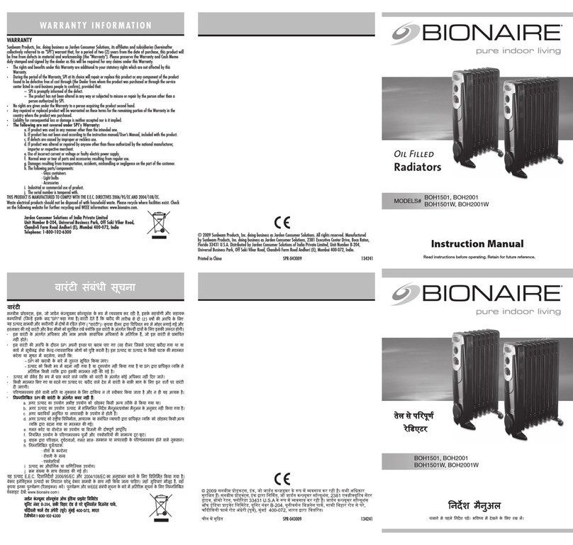 Bionaire BOH1501 User manual