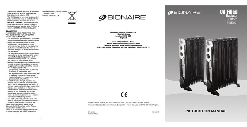 Bionaire BOH2001 instruction manual