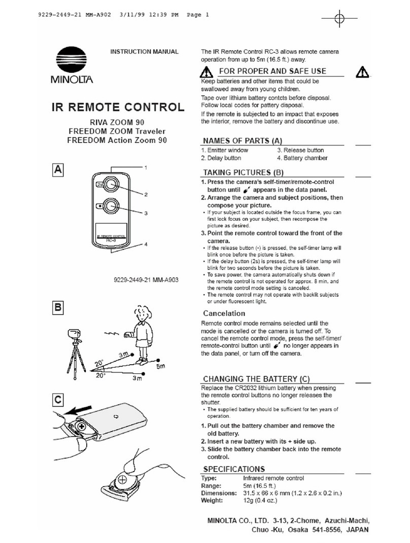 Minolta FREEDOM ZOOM TRAVELER - IR REMOTE CONTRO... manual