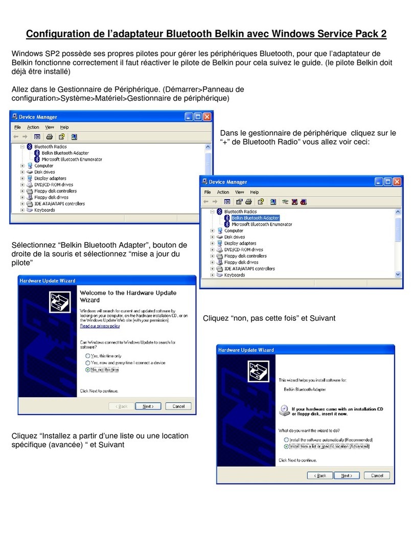 Belkin BLUETOOTH WITH XP SERVICE PACK2 Quick guide