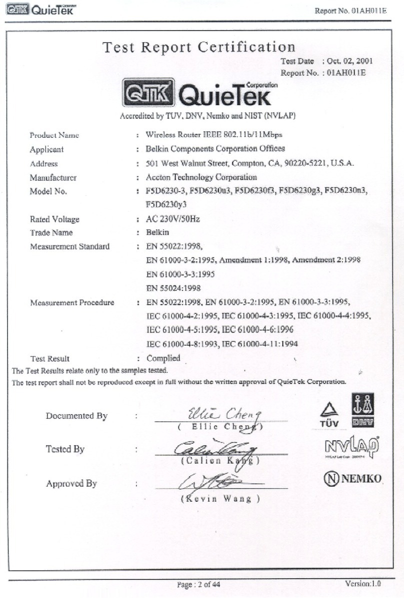 Belkin F5D6230-3 Reference guide Belkin F5D6230-3 Reference guide
