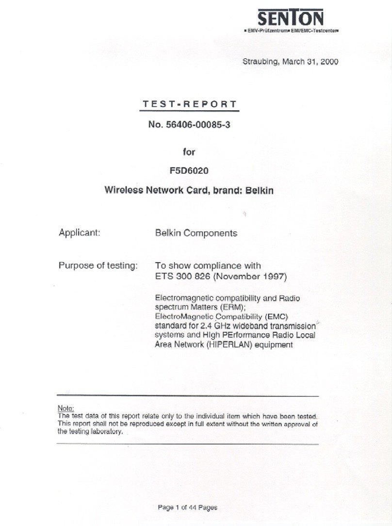 Belkin F5D6020 User manual