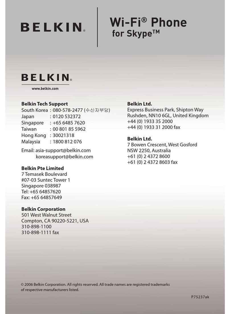 Belkin WI-FI PHONE FOR SKYPE manual