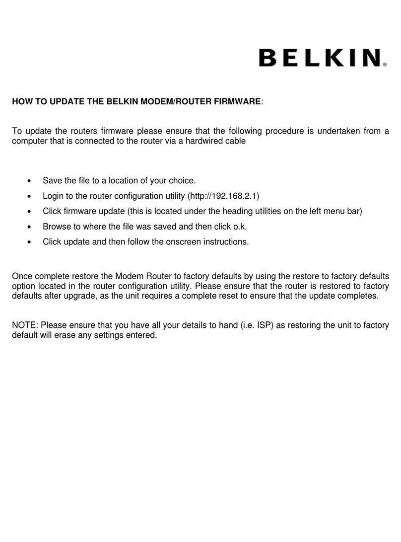 Belkin UPGRADE FIRMWARE MODEM ROUTER manual