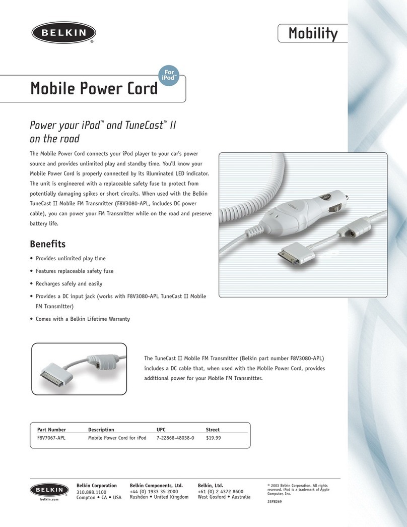 Belkin PRODUCT BULLETIN F8V7067-APL User manual