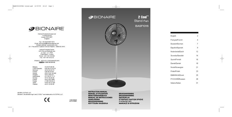 Bionaire 2 Cool BASF1016 User manual