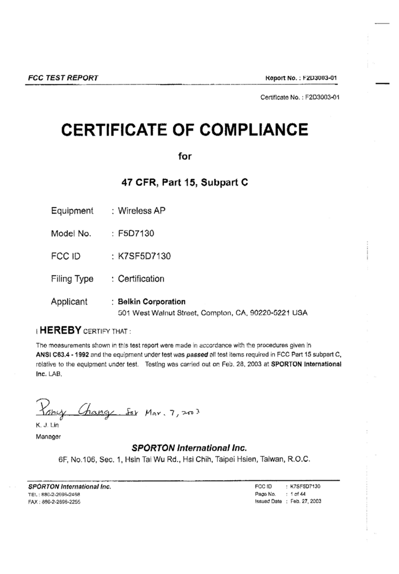 Belkin F5D7130 - Wireless G Access Point Reference guide Belkin F5D7130 - Wireless G Access Point Reference guide