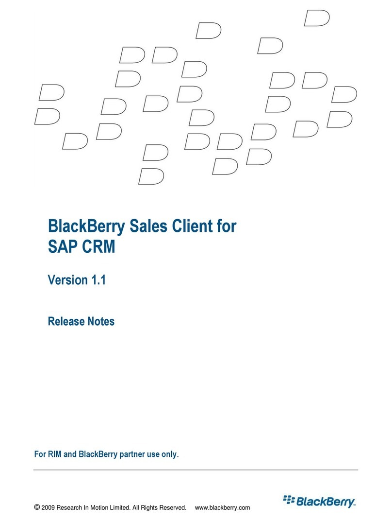 Blackbe;rry Sales Client for SAP CRM release note