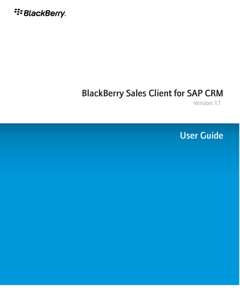 Blackbe;rry Sales Client for SAP CRM User manual Blackbe;rry Sales Client for SAP CRM User manual