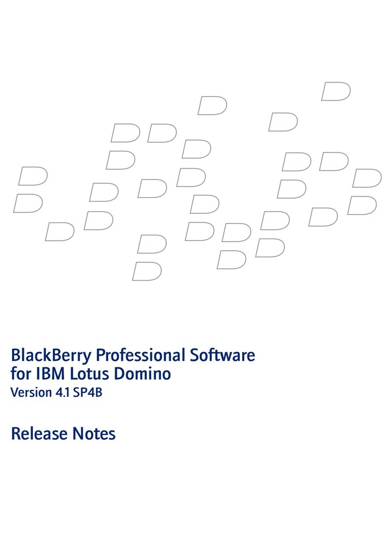 Blackbe;rry PROFESSIONAL SOFTWARE FOR IBM LOTUS DOMINO - - RELEASE... Instruction Manual Blackbe;rry PROFESSIONAL SOFTWARE FOR IBM LOTUS DOMINO - - RELEASE... Instruction Manual