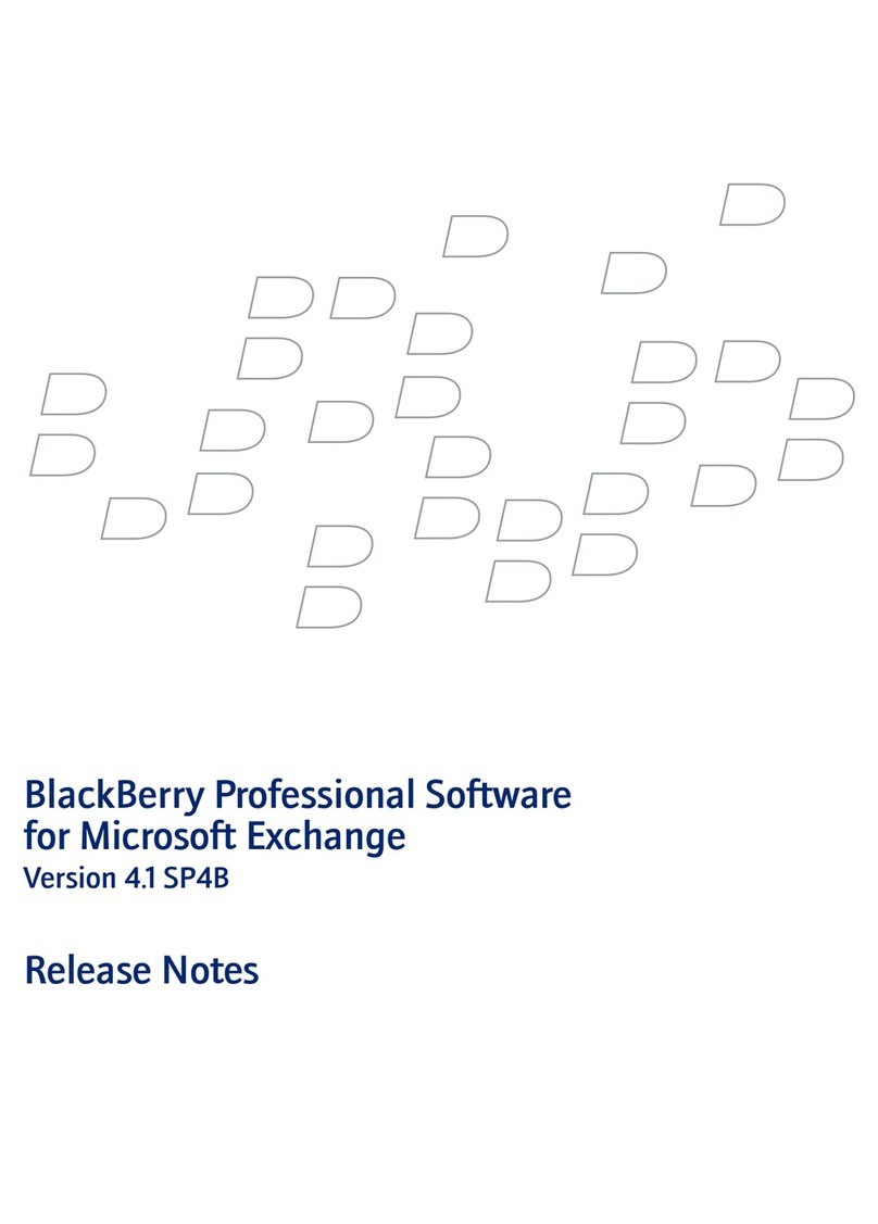 Blackbe;rry PROFESSIONAL SOFTWARE FOR MICROSOFT EXCHANGE - - RELEASE... Instruction Manual