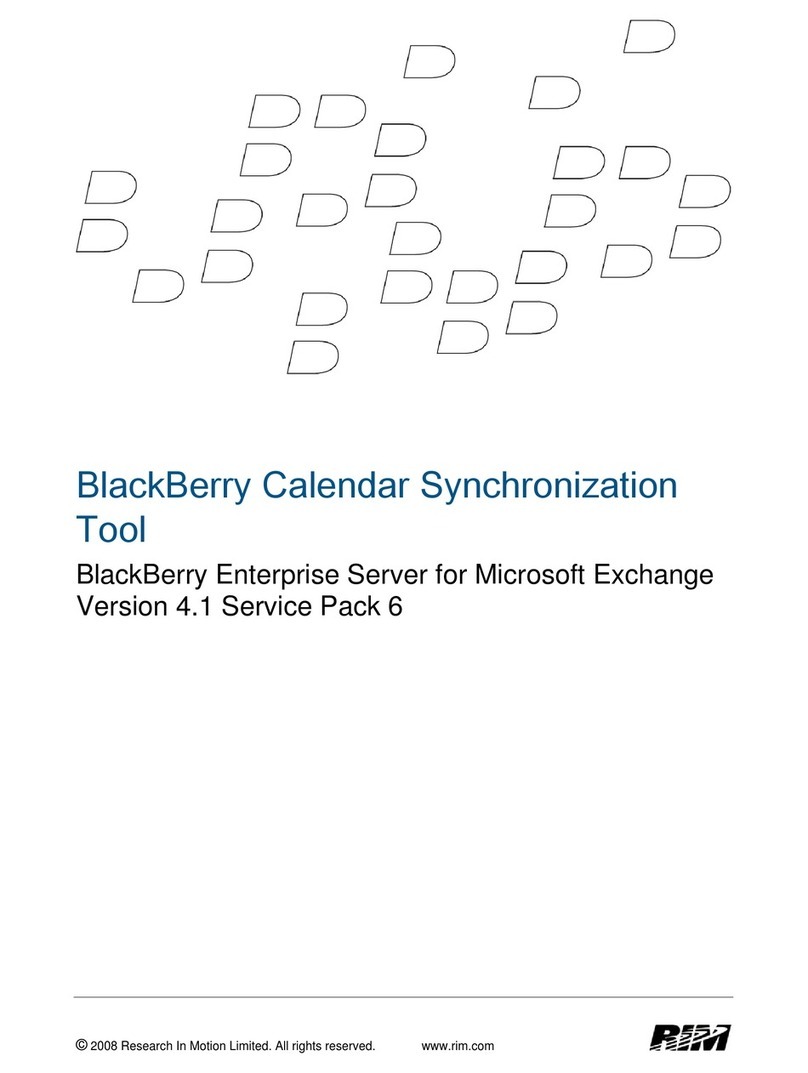 Blackbe;rry ENTERPRISE SERVER FOR MICROSOFT EXCHANGE - CALENDAR SYNCHRONIZATION TOOL - TECHNICAL... User manual