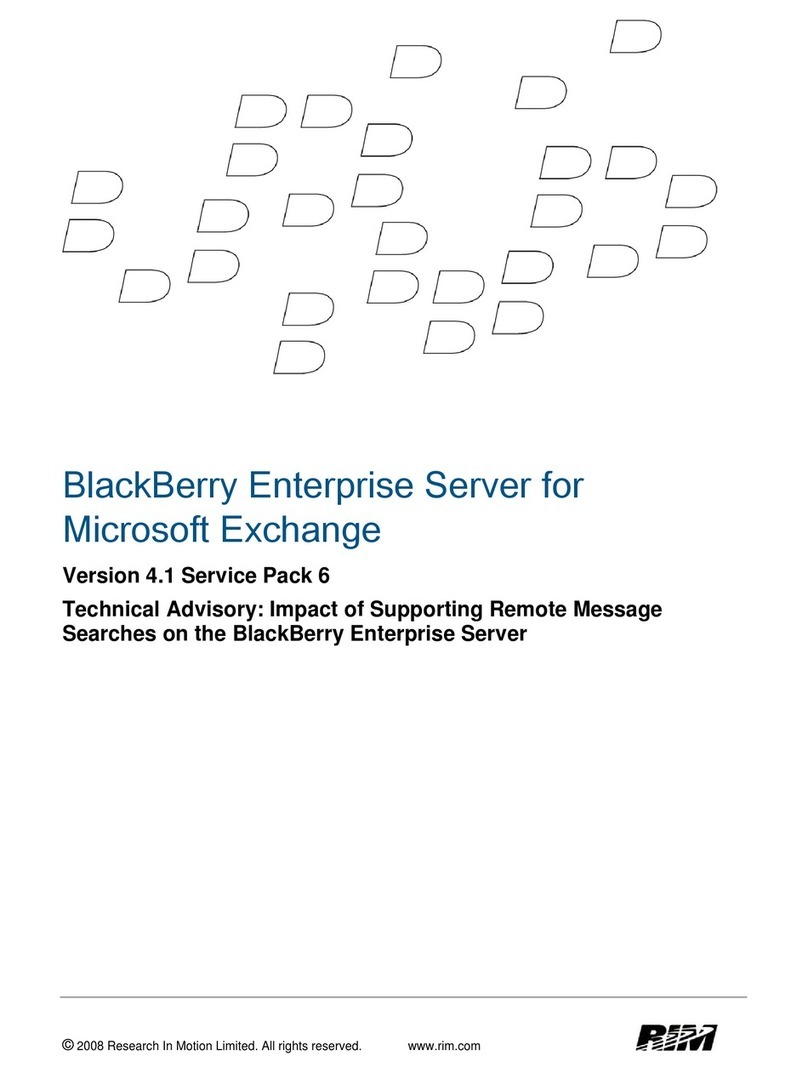 Blackbe;rry Enterprise Server 4.1 User manual
