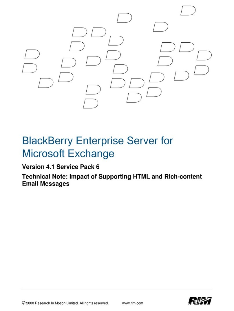Blackbe;rry Enterprise Server 4.1 User manual