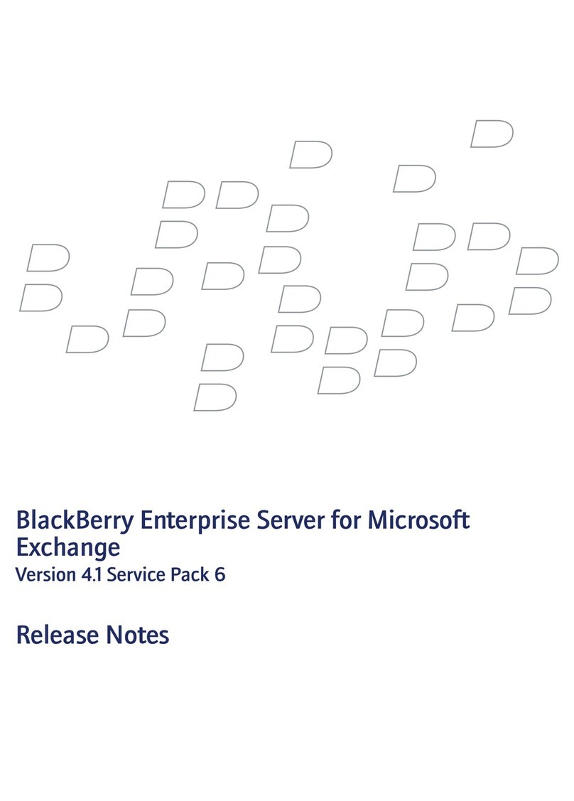 Blackbe;rry ENTERPRISE SERVER FOR MICROSOFT EXCHANGE - - RELEASE... Instruction Manual