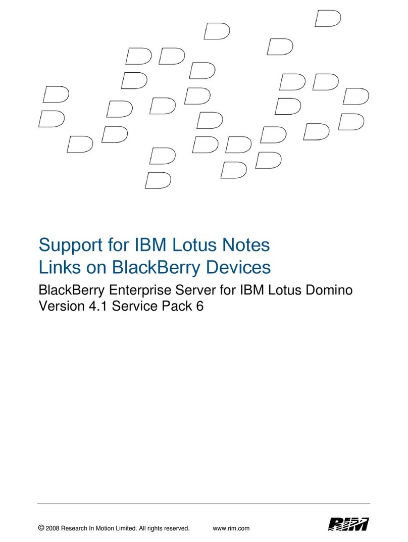Blackbe;rry Enterprise Server 4.1 User manual