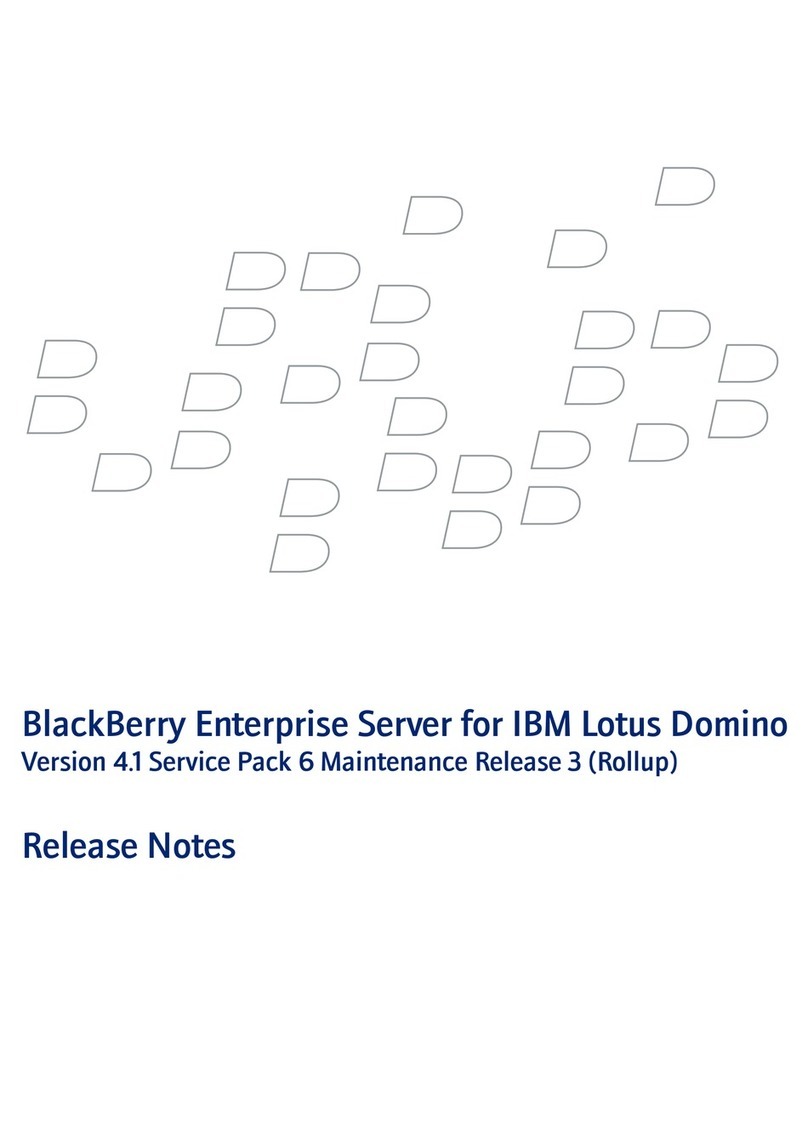 Blackbe;rry ENTERPRISE SERVER FOR IBM LOTUS DOMINO - - MAINTENANCE RELEASE... Instruction Manual