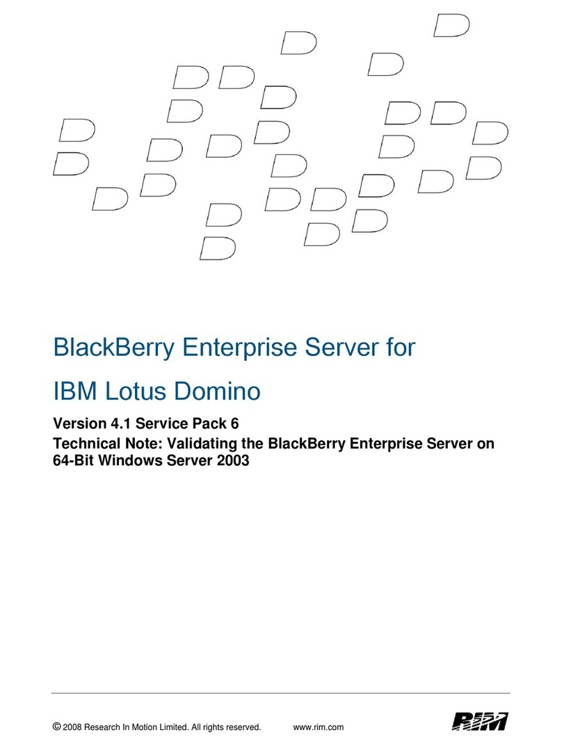 Blackbe;rry Enterprise Server 4.1 User manual