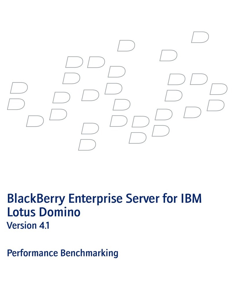 Blackbe;rry ENTERPRISE SERVER FOR MICROSOFT EXCHANGE - - PERFORMANCE BENCHMARKING... User manual