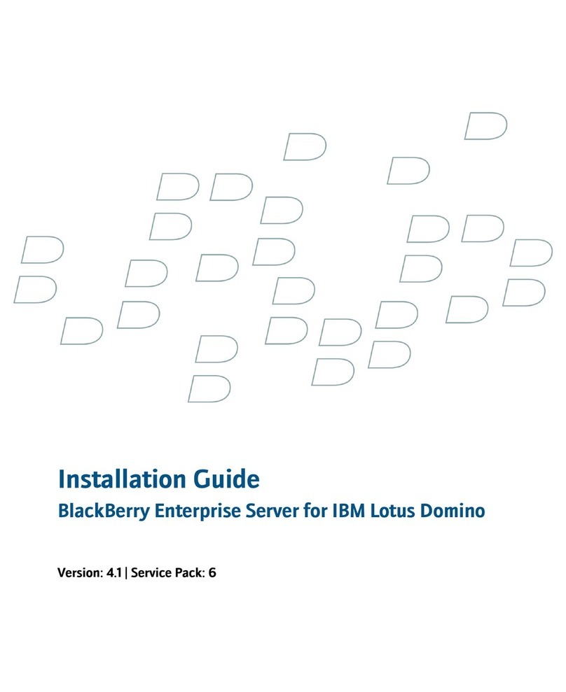 Blackbe;rry ENTERPRISE SERVER FOR IBM LOTUS DOMINO User manual