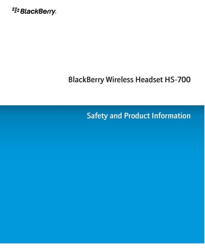 Blackbe;rry HS-700 User manual Blackbe;rry HS-700 User manual