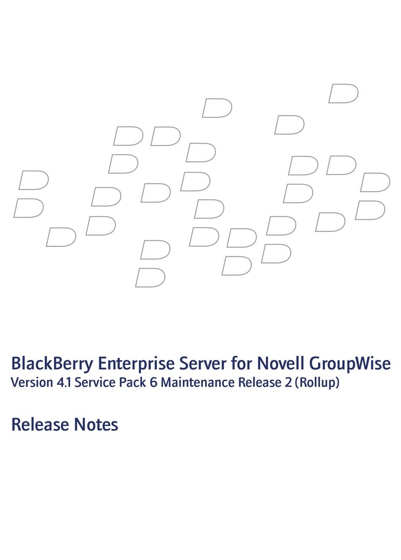 Blackbe;rry ENTERPRISE SERVER FOR NOVELL GROUPWISE - - MAINTENANCE RELEASE... Instruction Manual