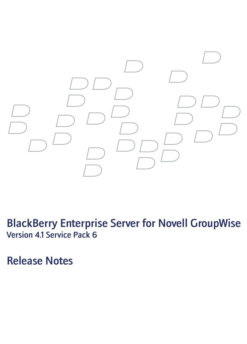 Blackbe;rry ENTERPRISE SERVER FOR NOVELL GROUPWISE - - MAINTENANCE RELEASE... Instruction Manual
