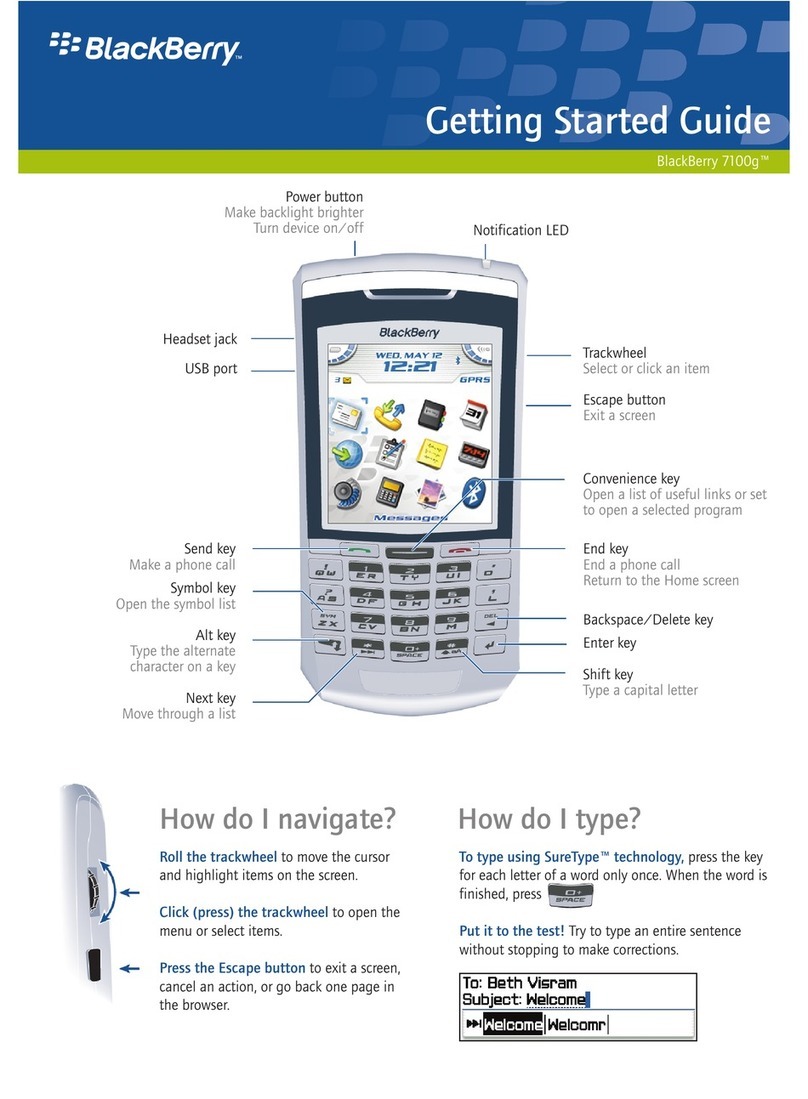Blackbe;rry 7100g - GSM User manual