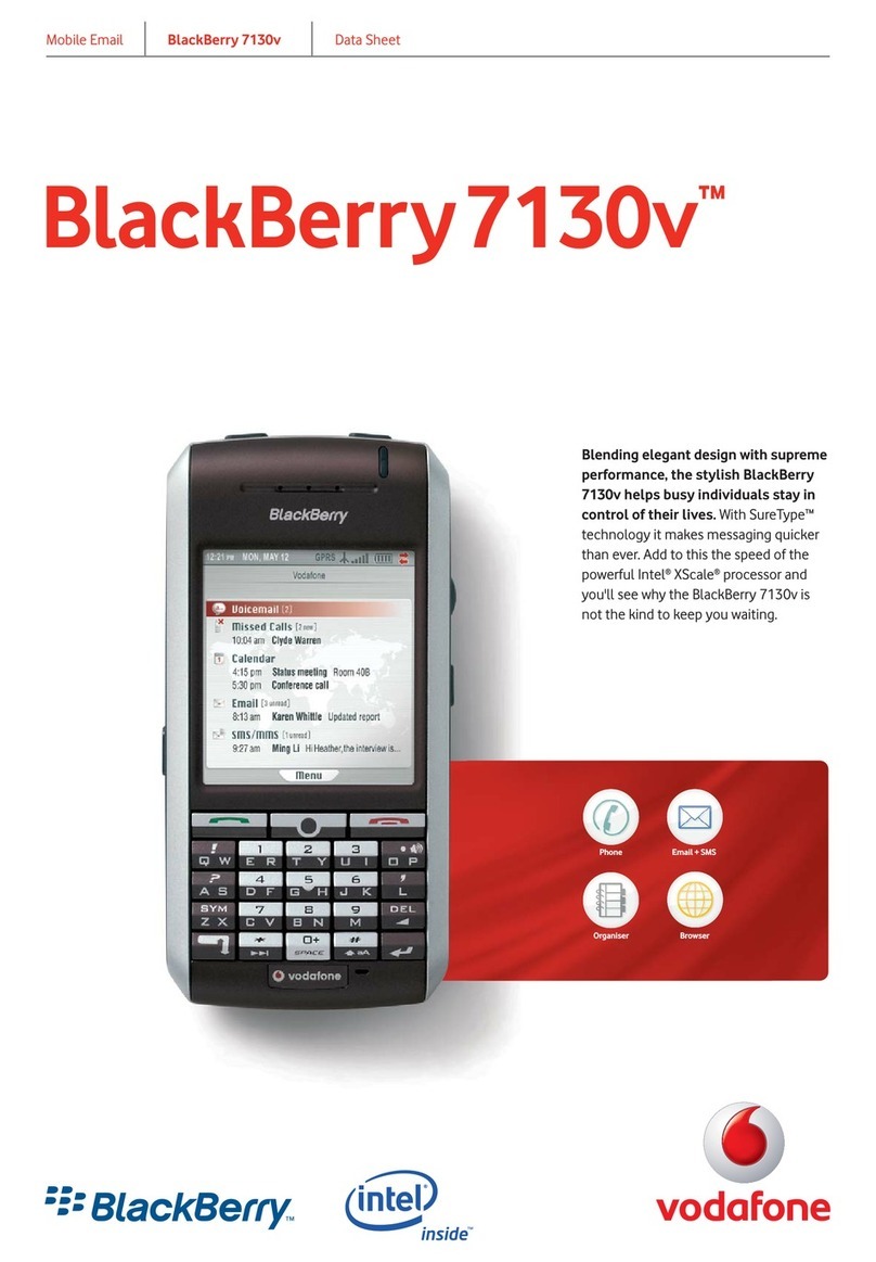 Blackbe;rry 7130V - GETTING STARTED GUIDE FROM VODAFONE User manual