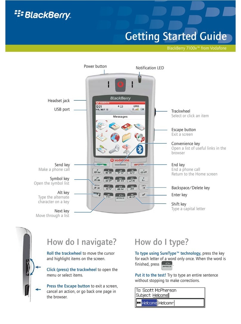 Blackbe;rry 7100V - GETTING STARTED GUIDE 5-CLICK BIS User manual