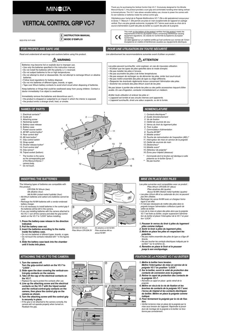 Minolta VC-7 - IR REMOTE CONTRO LRC-3 User manual Minolta VC-7 - IR REMOTE CONTRO LRC-3 User manual