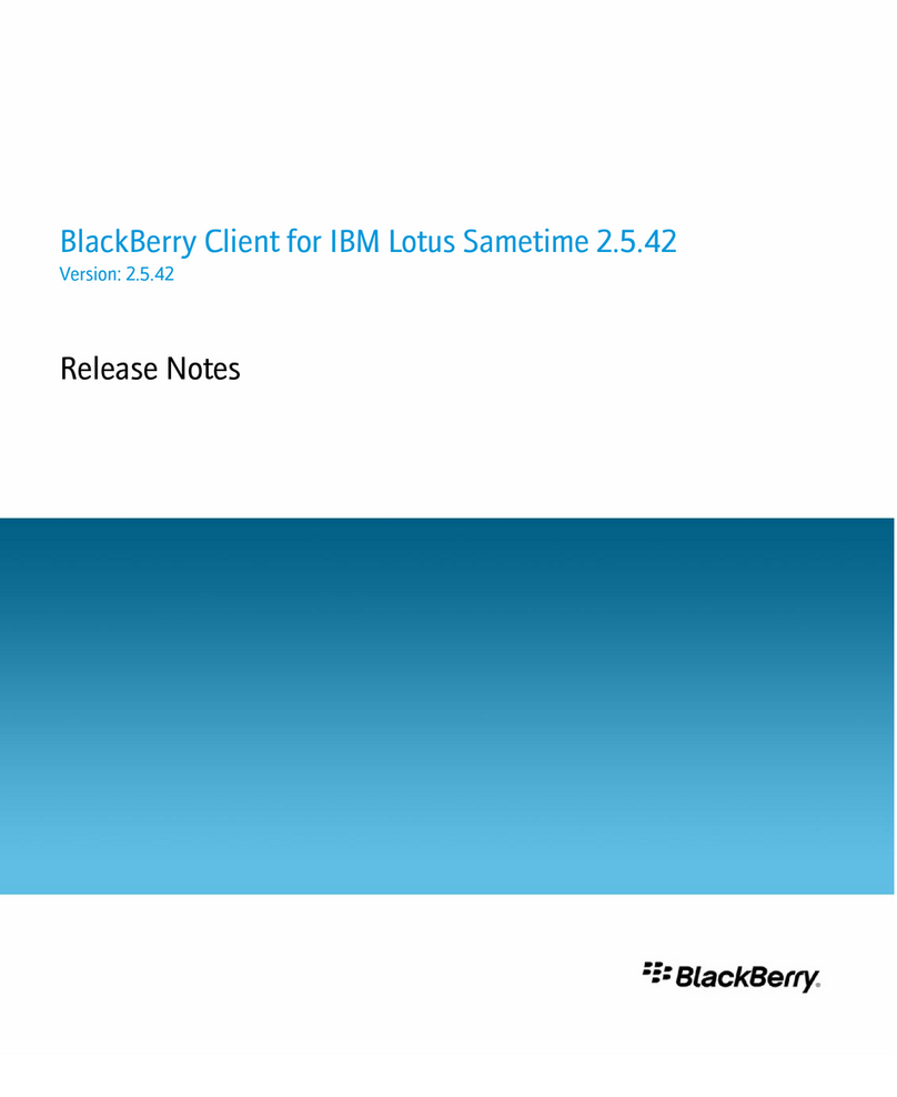 Blackbe;rry CLIENT FOR IBM LOTUS SAMETIME 2.5.42 - S... Instruction Manual Blackbe;rry CLIENT FOR IBM LOTUS SAMETIME 2.5.42 - S... Instruction Manual