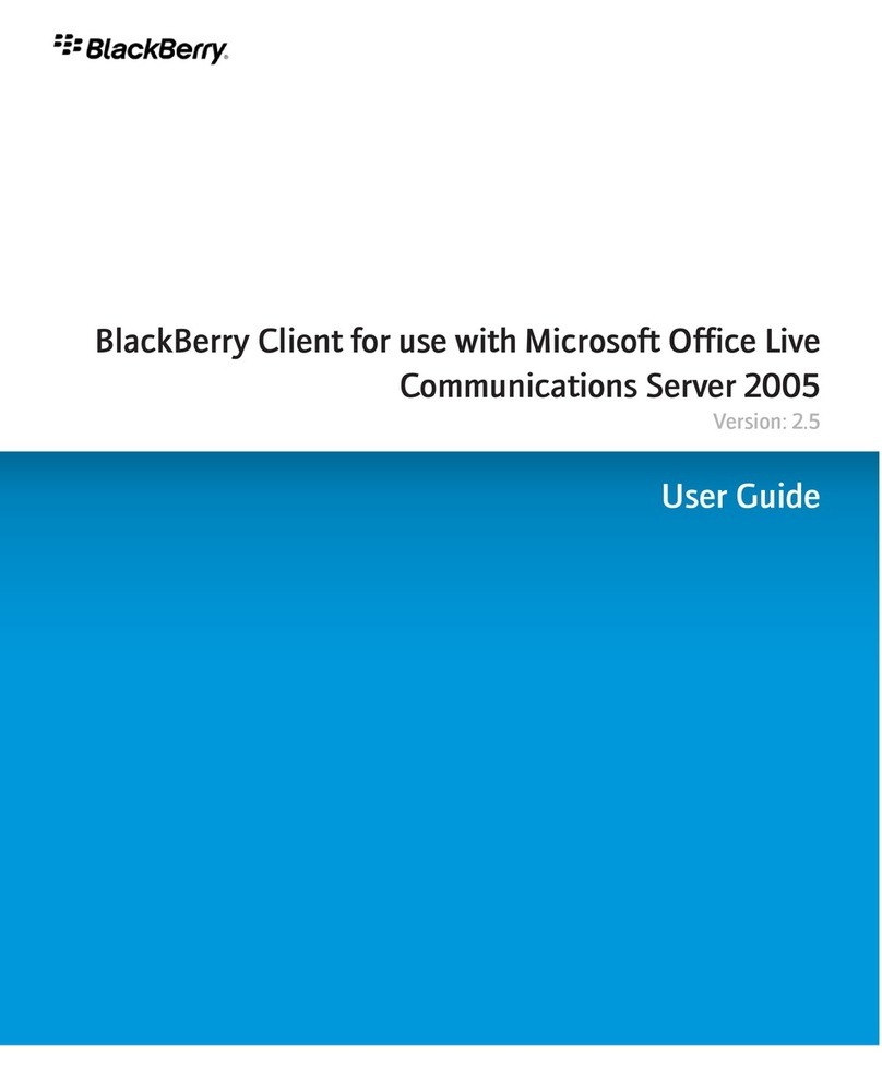 Blackbe;rry CLIENT FOR USE WITH MICROSOFT OFFICE LIVE COMMUNICATIONS SERVER 2005 - KNOWN ISSUES... User manual Blackbe;rry CLIENT FOR USE WITH MICROSOFT OFFICE LIVE COMMUNICATIONS SERVER 2005 - KNOWN ISSUES... User manual
