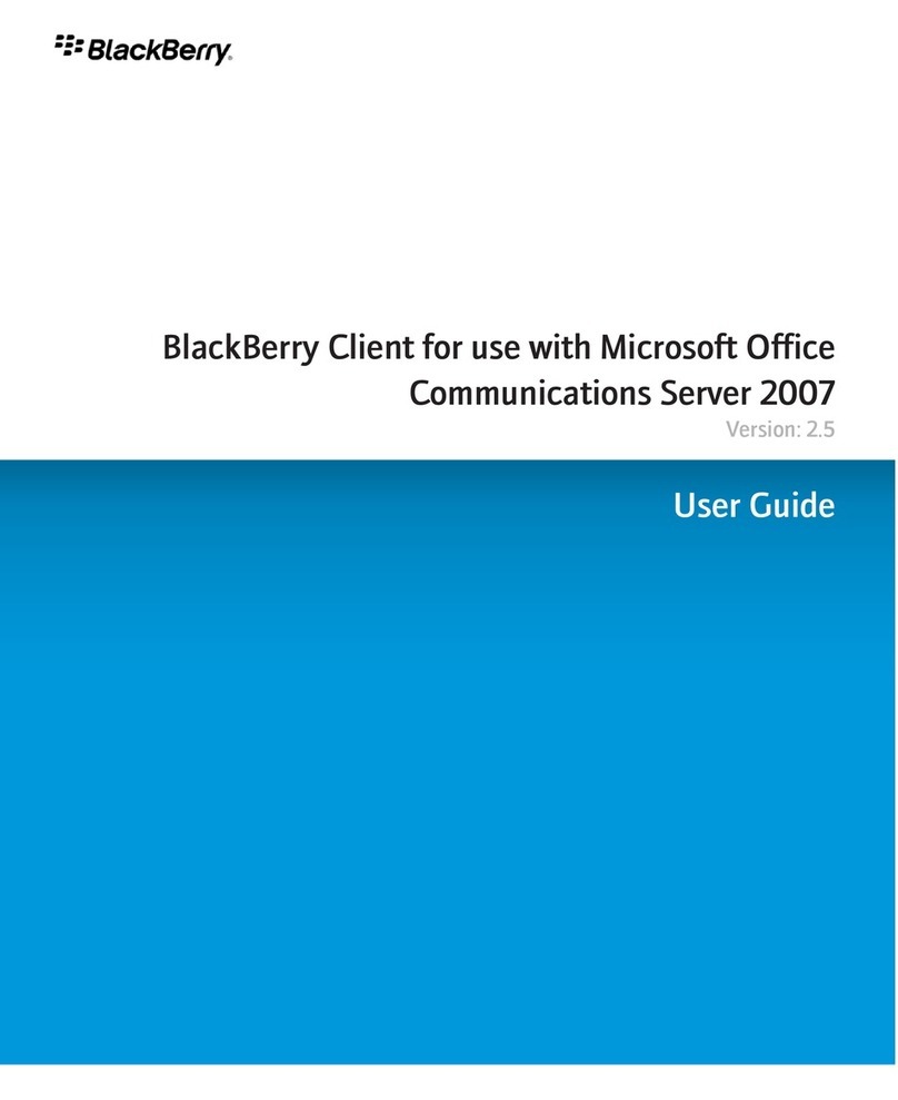 Blackbe;rry CLIENT FOR USE WITH MICROSOFT OFFICE COMMUNICATIONS SERVER 2007 - KNOWN ISSUES... User manual Blackbe;rry CLIENT FOR USE WITH MICROSOFT OFFICE COMMUNICATIONS SERVER 2007 - KNOWN ISSUES... User manual